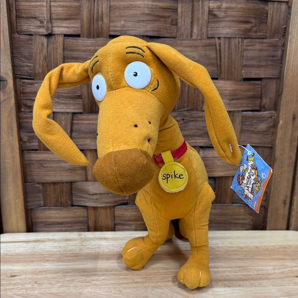 Vintage 2001 Nickelodeon Rugrats Spike Plush Dog Toy - Orange